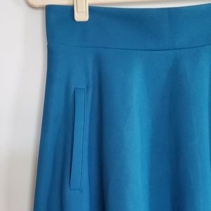 H&M Teal A Line Midi Skirt with Pockets